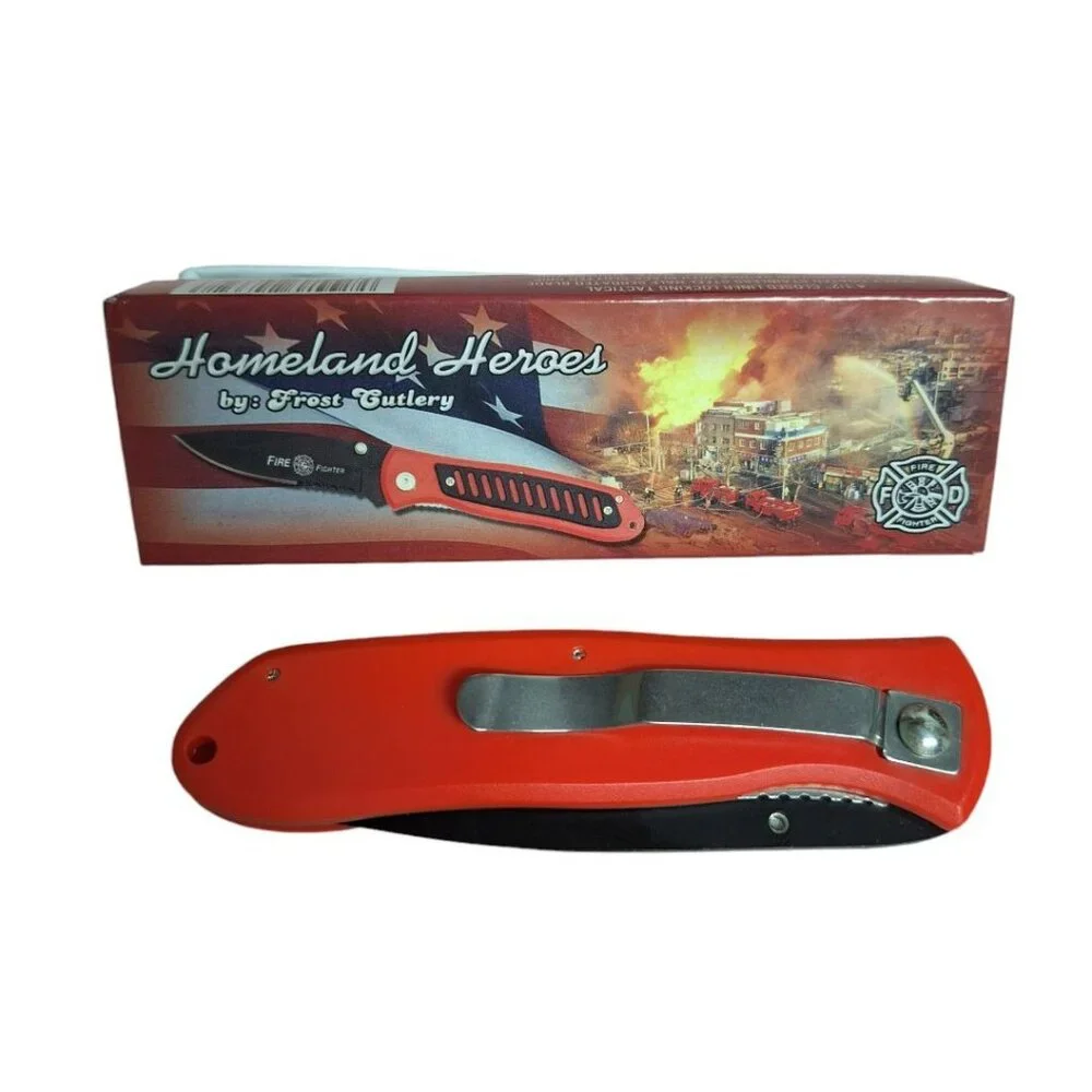 Homeland Heroes Frost Cutlery Knife 16654FF‎ 4.5 Inch Closed Locking Tactical
